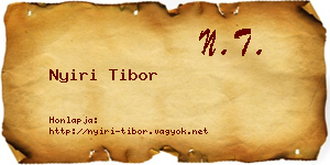 Nyiri Tibor névjegykártya